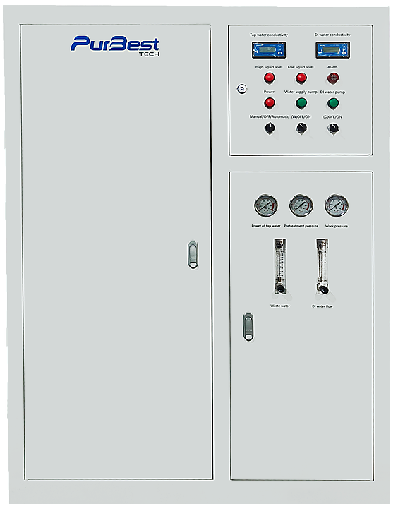 DI water generator with RO treatment for electronics and industrial applications - LDSJ-250L-CS