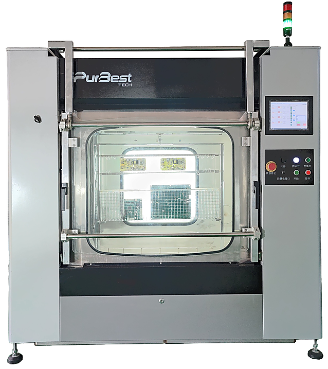 Automatic PCBA cleaning machine with linear direct spray in single-frame and double-frame versions – Hydro-clean LDS-S