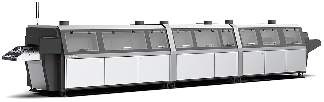 Inline cleaning machine for flux residue removal and continuous production cleaning – Hydro-clean ARRAY