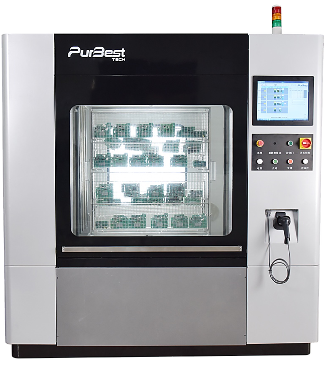 Automatic PCBA cleaning machine with linear direct spray for low stand-off assemblies – Hydro-clean LDS